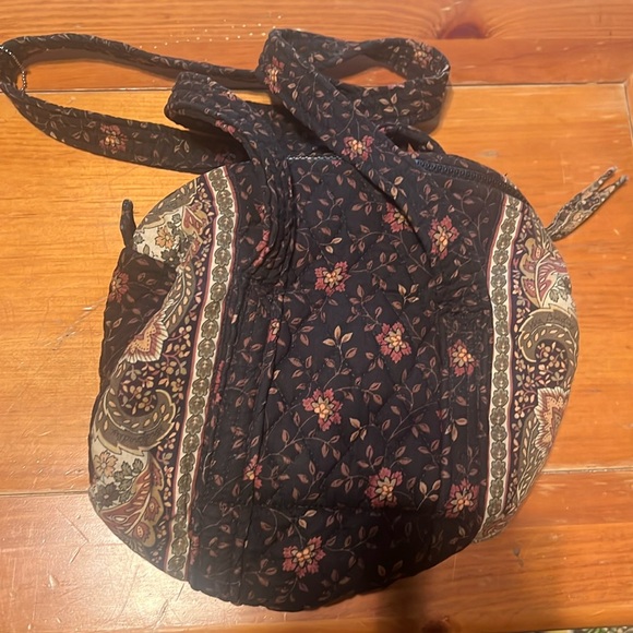 Vera Bradley Brown Flower Purse/Makeup Bag - Picture 1 of 3